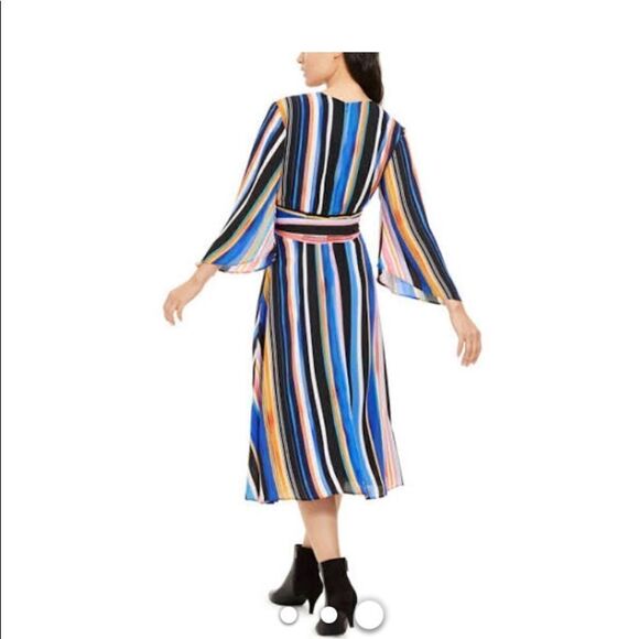 NY Collection Petite Striped Fit & Flare Dress Sz PM - Picture 9 of 13